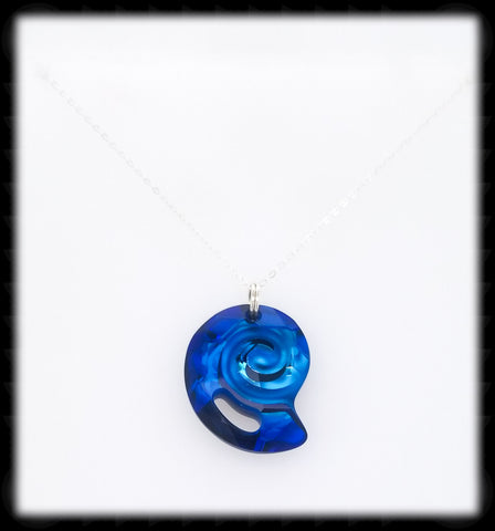 #CRN06- Crystal Nautilus Necklace- Bermuda Blue