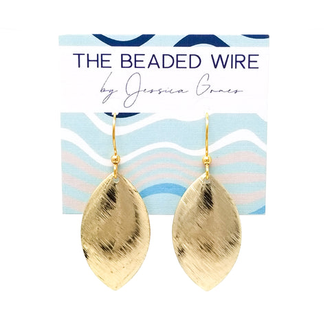 #M037GA- Textured Marquis Drops- Gold