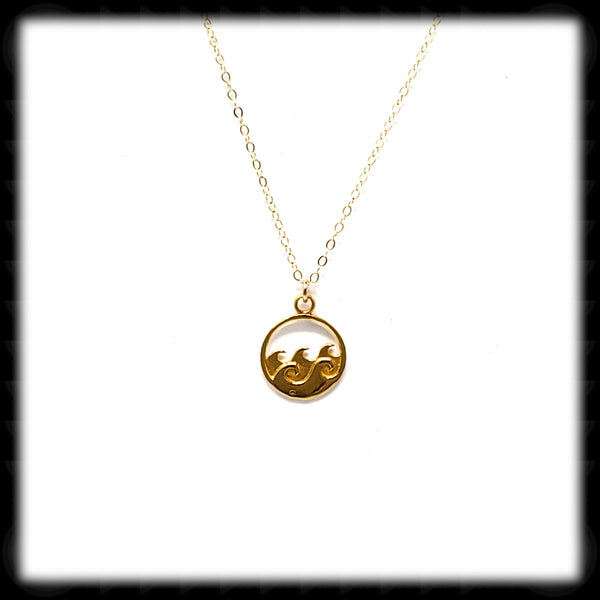 #A16GN- Wave Drop Necklace- Gold