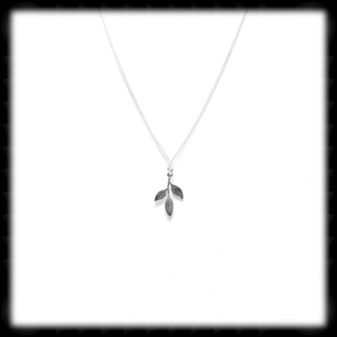 #MM5N- Leaf Drop Necklace- Silver