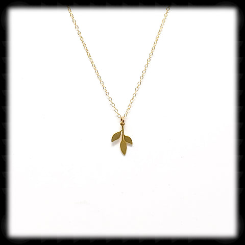 #MM15N- Leaf Drop Necklace- Gold