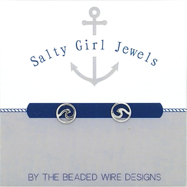 #SG1SS- Petite Wave Studs- Silver