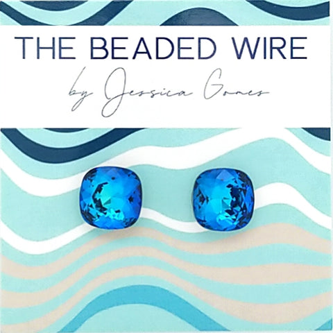 #CS01- Bermuda Blue Crystal Studs