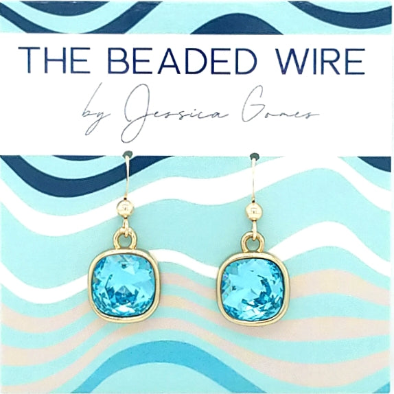 #CD12G- Eclipse Drops- Light Turquoise Gold