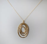 #MM26N-Abstract Oval Necklace- Gold