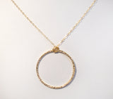 #MM38N-Textured Ring Necklace- Gold