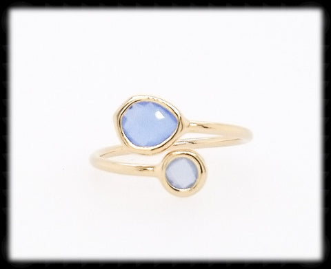 #RFT19G- Framed Glass Adjustable Ring- Royal Opal Gold