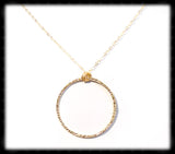 #MM38N-Textured Ring Necklace- Gold