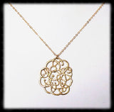 #MM30N-Ornate Flower Necklace- Gold