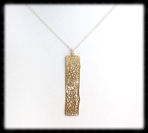 #MM2N- Textured Bar Chain- Gold