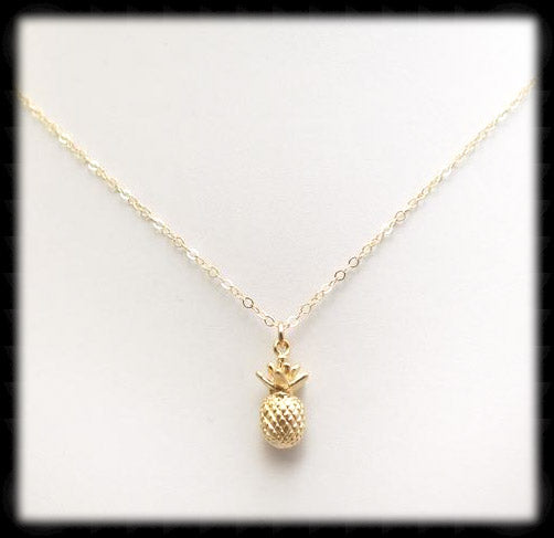 #MM49975N-Pineapple Necklace- Gold