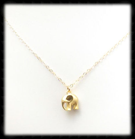 #MM49976N-Elephant Necklace- Gold
