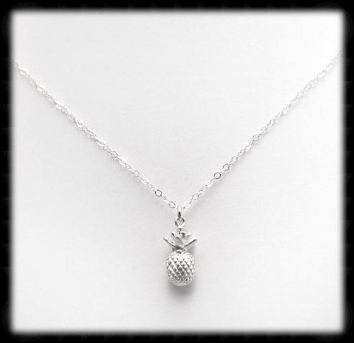 #MM9985N- Pineapple Necklace- Silver