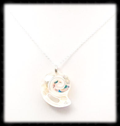 #CRN01- Crystal Nautilus Necklace- Ab