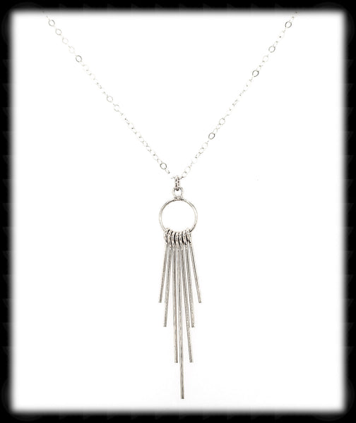 #MM99N- Fringe Drop Necklace- Silver