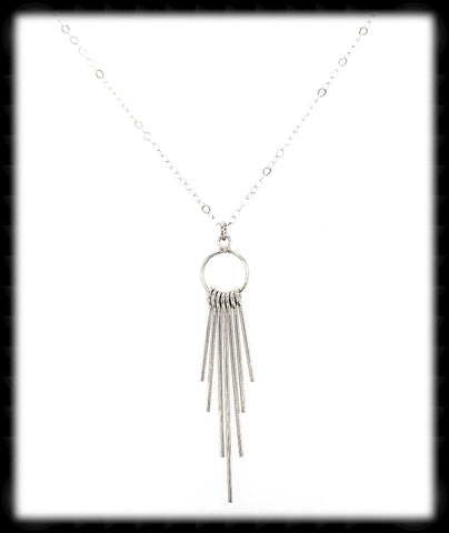 #MM99N- Fringe Drop Necklace- Silver