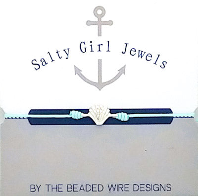 #SGB1- Adjustable Cord Bracelet- Shell