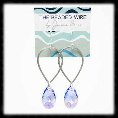 #CR222WD-Princess Water Drop Drop-Light Sapphire AB