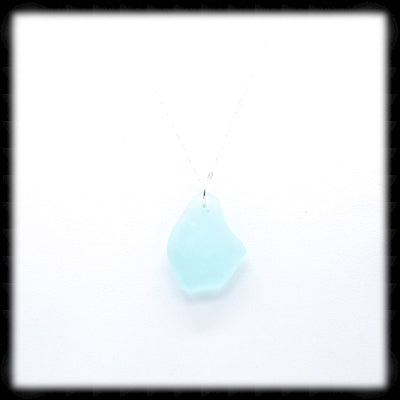 #SGL4N- Freeform Sea Glass Necklace- Pale Green