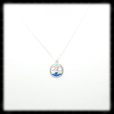#A07N- Opal Wave Necklace- Blue