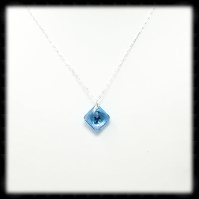 #PC1N- Princess Cut Necklace- Aqua Shimmer