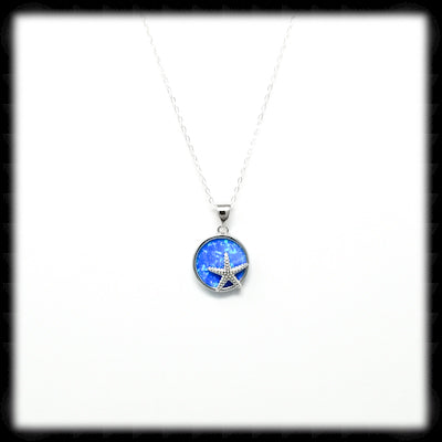 #A32- Blue Opal Starfish Necklace