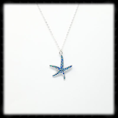 #A25B- Mosaic Starfish Necklace- Sparkling Blue's
