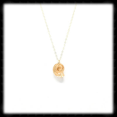 #CRN03P- Crystal Shell Necklace- Golden Shadow Mini